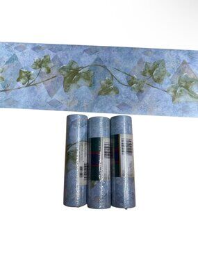 Vintage Wallpaper Border 3 Rolls Blue Green Vines Alexander Julian NEW
